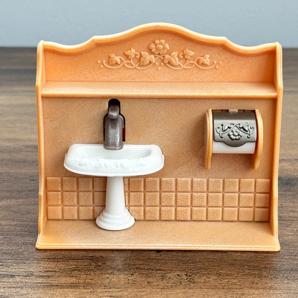 Sylvanian Families Calico Critters Bathroom Sink Toilet Paper Roll Replacement